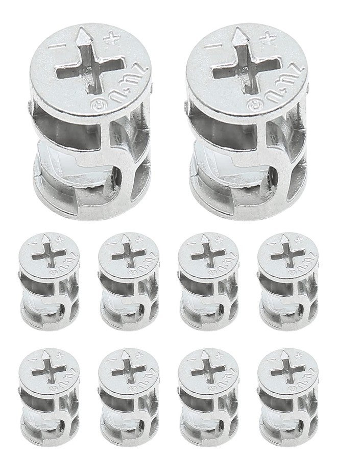 Litoexpe 15 x 12 mm Cam Lock Nut 10 Pcs, Joint Connector Locking Nuts Furniture Connecting Cam Fittings for Cabinet Drawer Wardrobe Dresser - Image 1